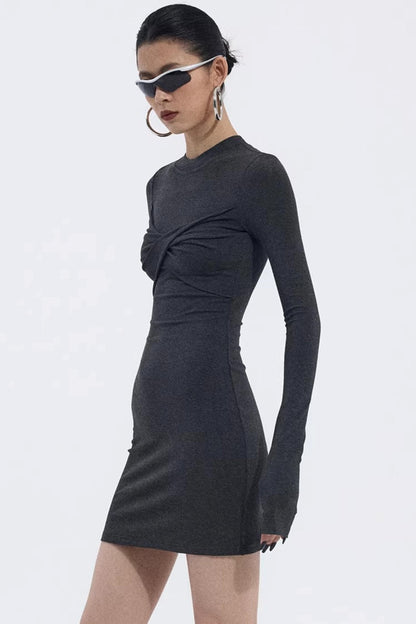 Asymmetrical Twist Bodycon Dress