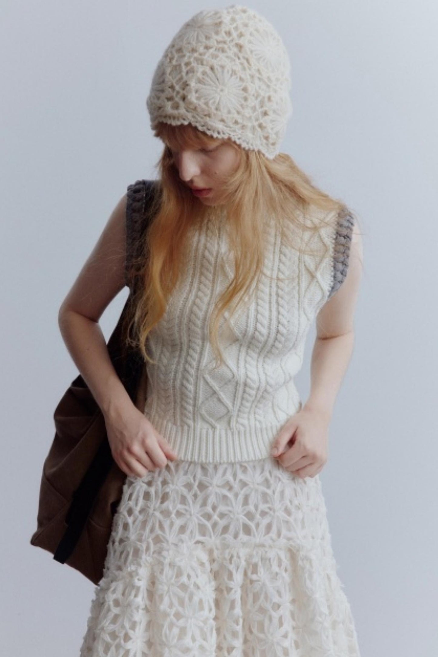 Lamb Cotton Crochet Woolen Vest