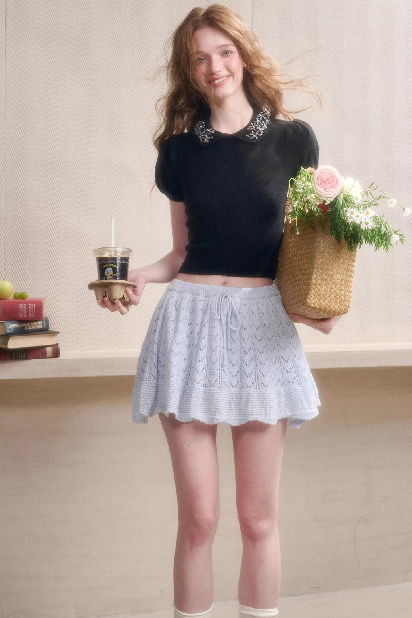 Frozen Flowers Wool Top