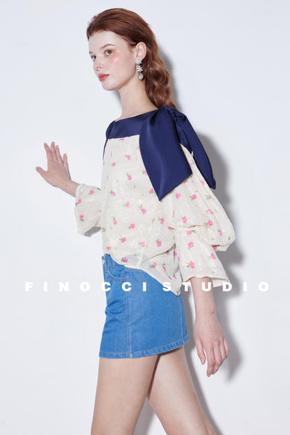 Sequin Rabbit Sleeve Shirt