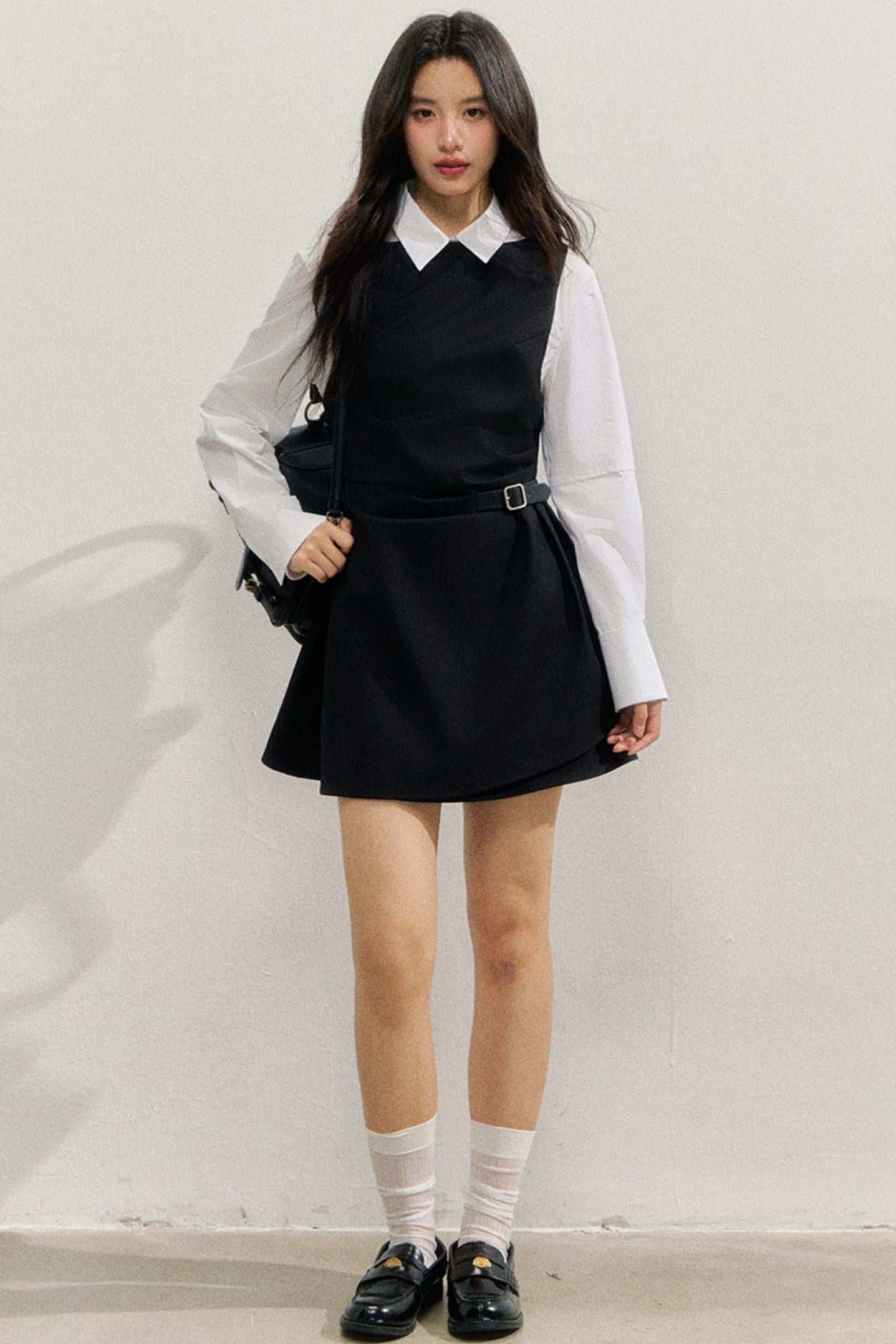 SunsetPark Plaid Leather Buckle Dress