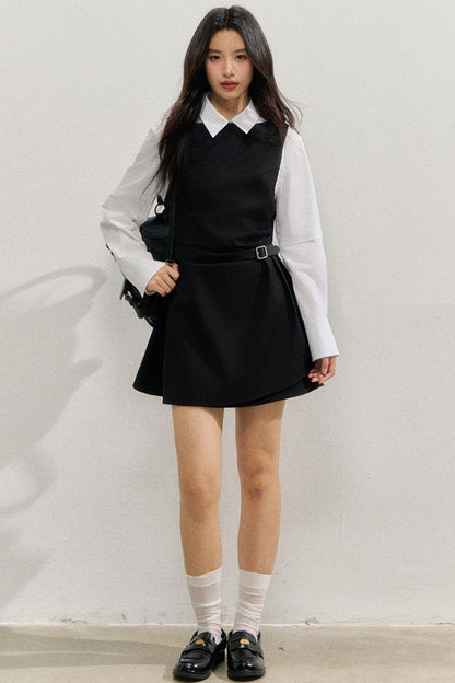 SunsetPark Plaid Leather Buckle Dress