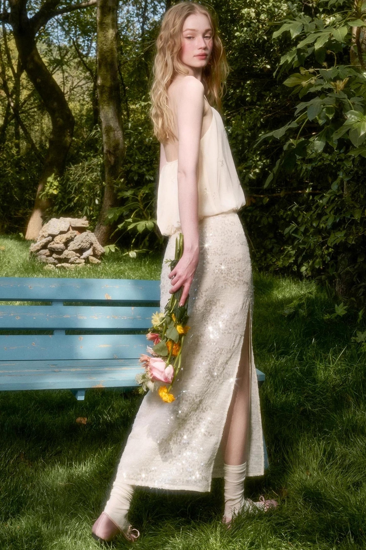 Elegant Starlit Top Skirt Set-Up