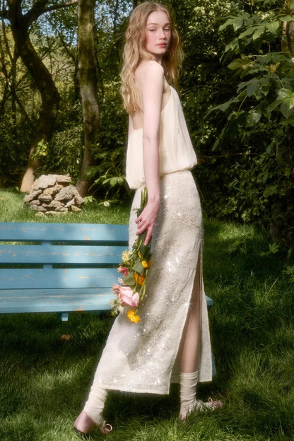 Elegant Starlit Top Skirt Set-Up