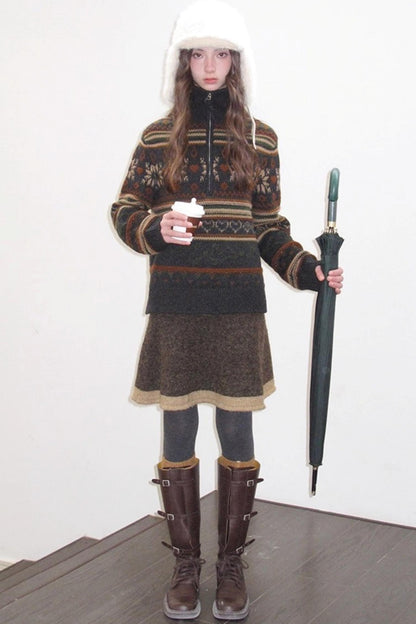 Fireplace Night Wool Sweater Set-Up