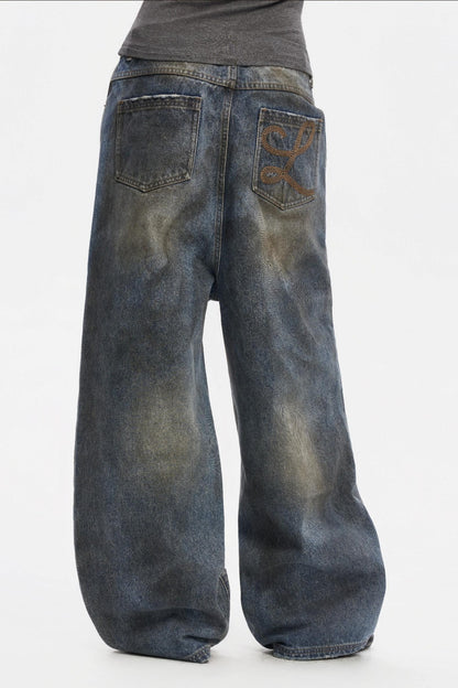 Vintage Distressed Denim Pants