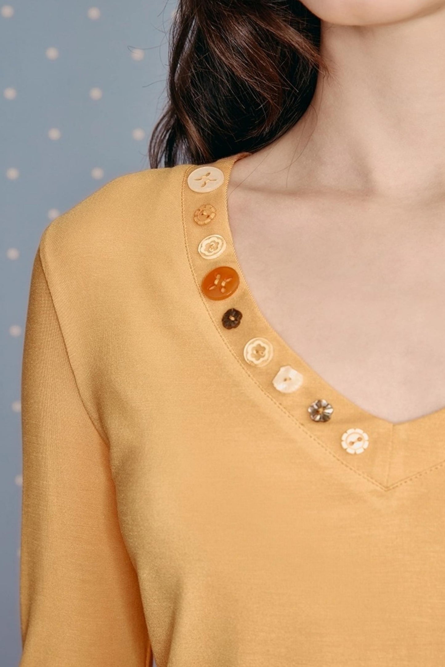 Winter V-Neck Long-Sleeved T-Shirt