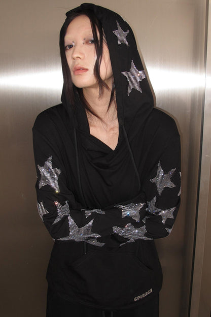 CFIERCE five-pointed star perm long-sleeved hoodie