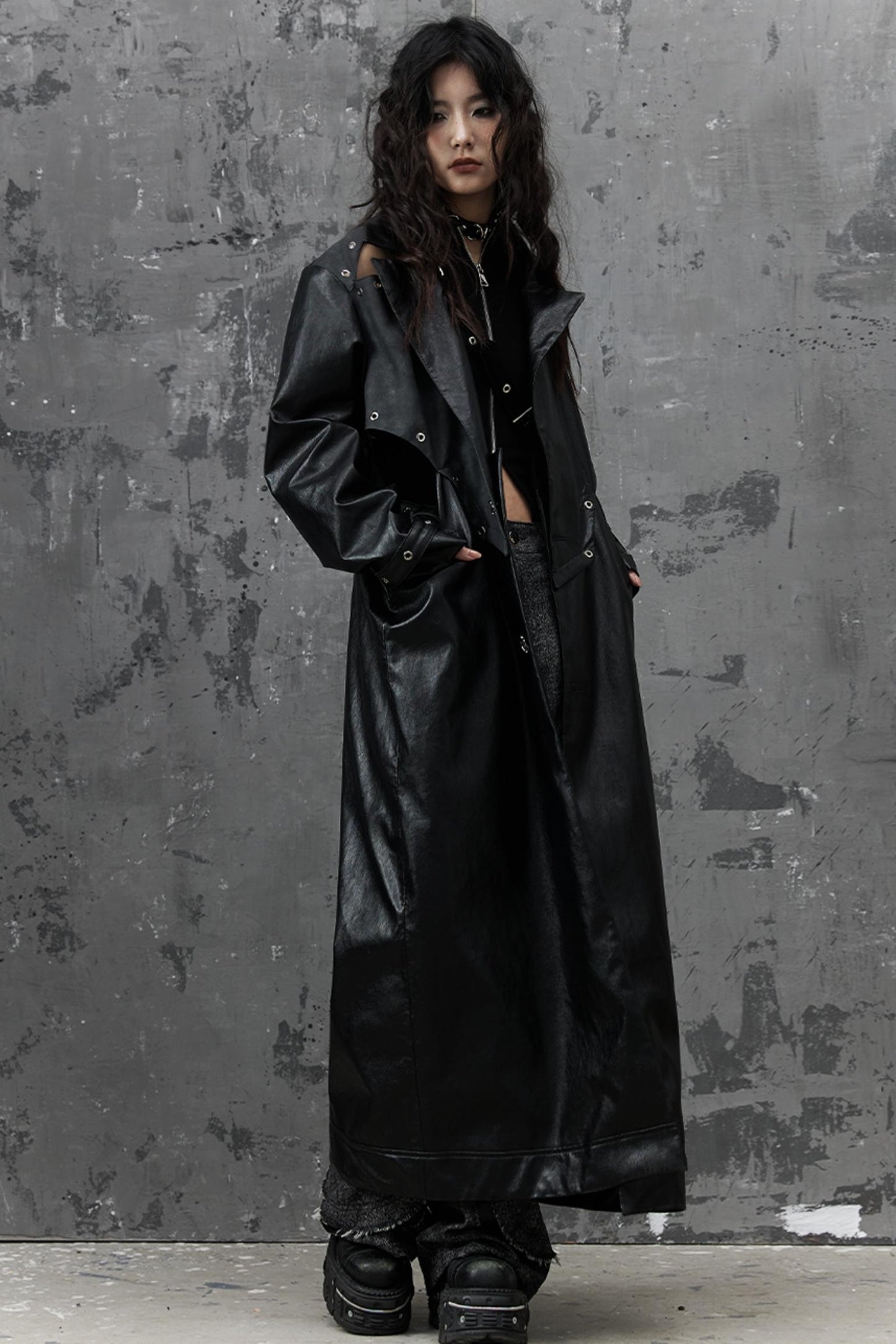 Dark Silhouette Leather Coat