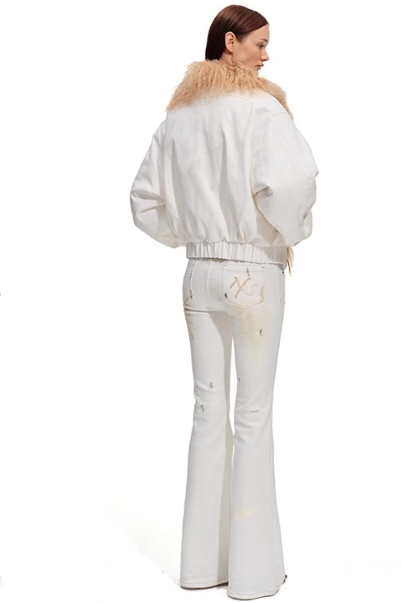 Heavy Washed Denim Stretch Bootcut Pants