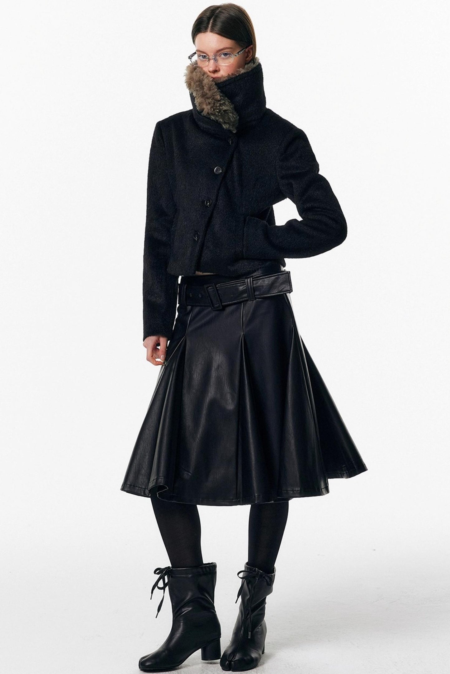 Detachable Fur Wool Coat