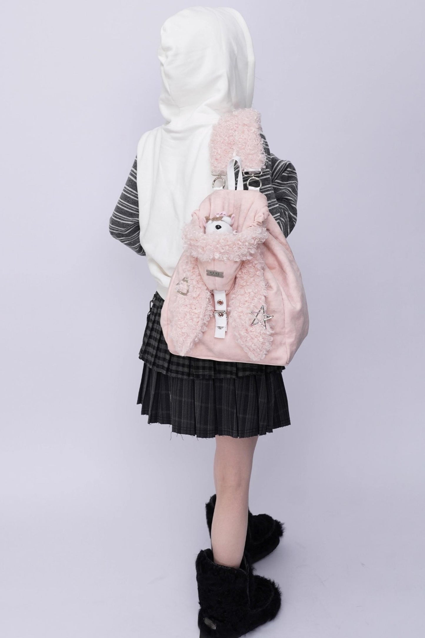 Cute Furry Rabbit Ear Backpack