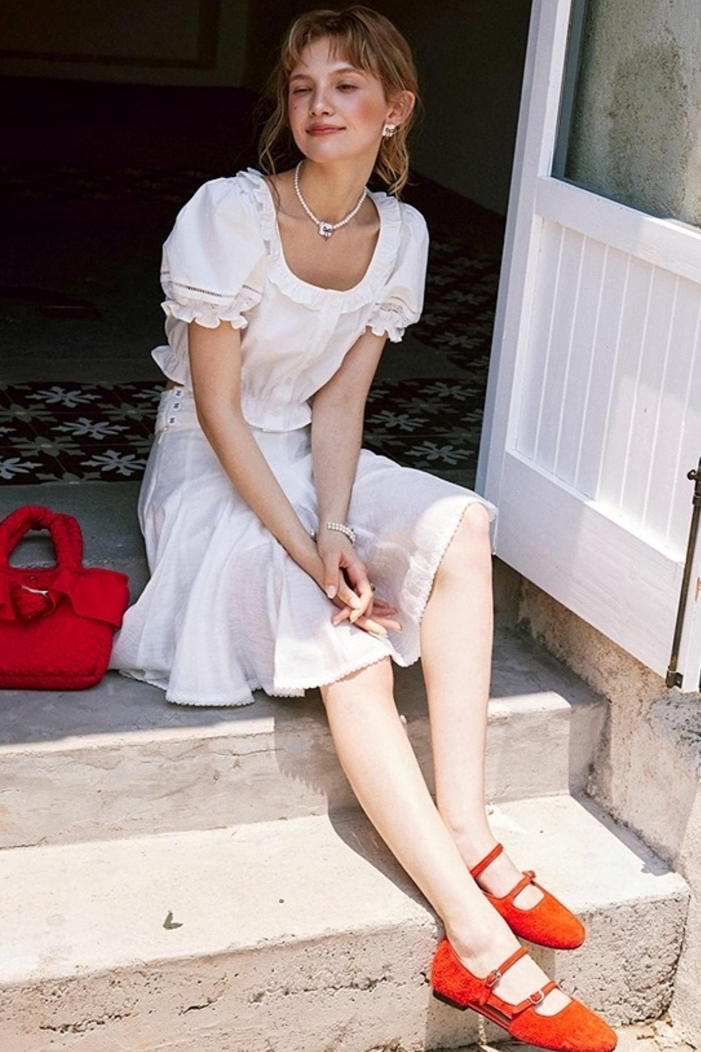 White Lace A-Line Skirt