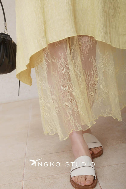 Yellow Patchwork Slip Dress