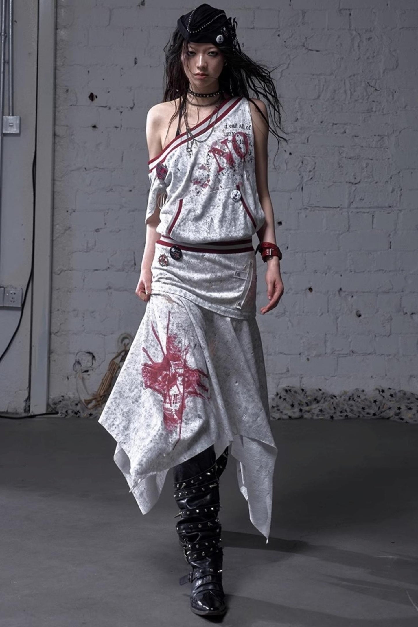 Detachable Hem Punk Corset Dress