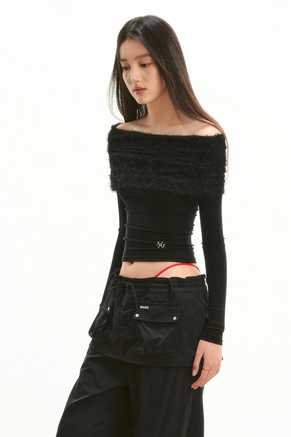 One-Shoulder Lace Slim Tee