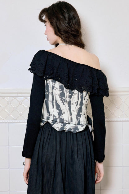 Vintage Shoulder Flower Bud Dress