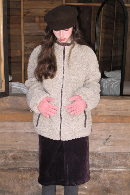 Snow Kiss Latte Plush Coat