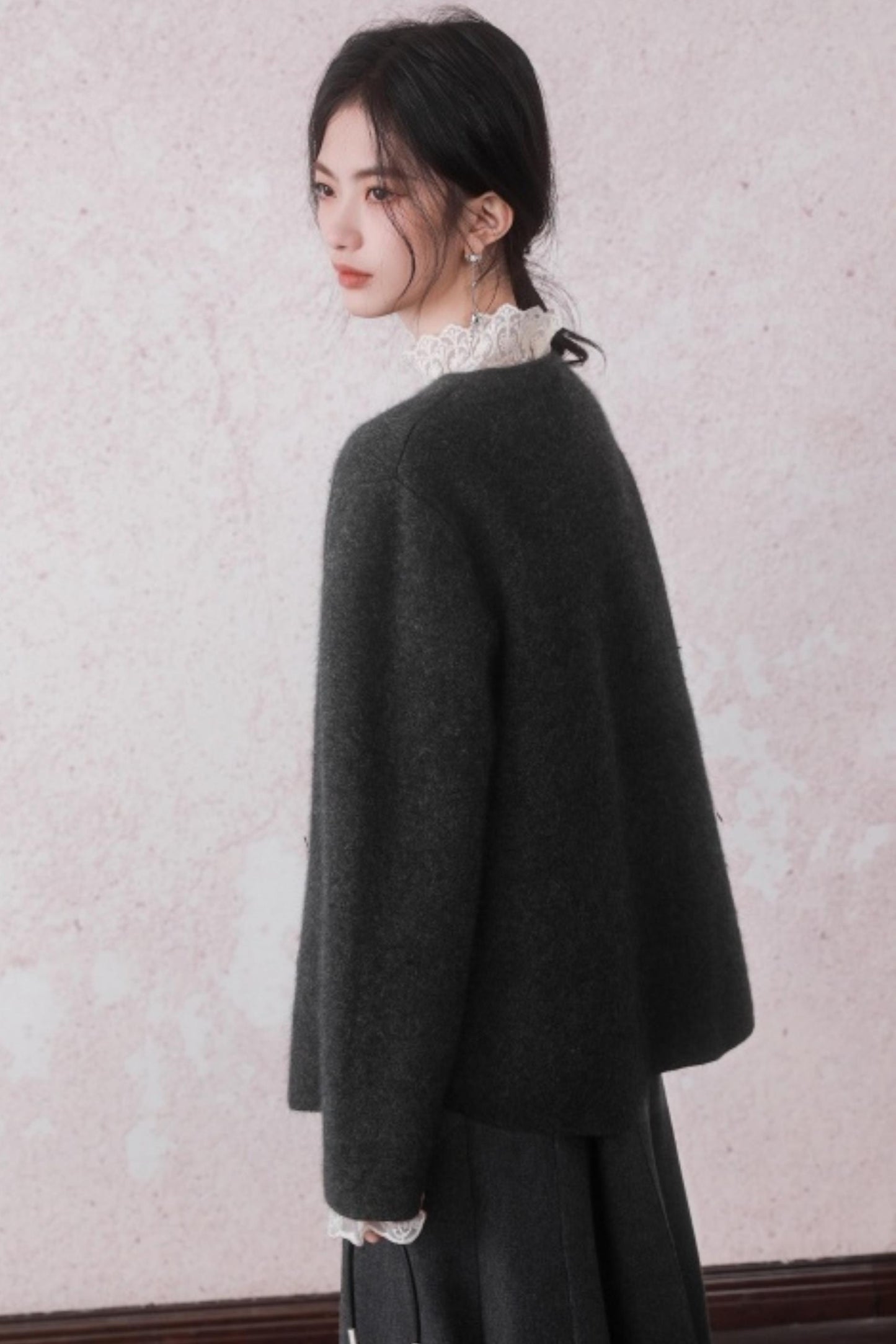 Stone Gray Rabbit Fur Top