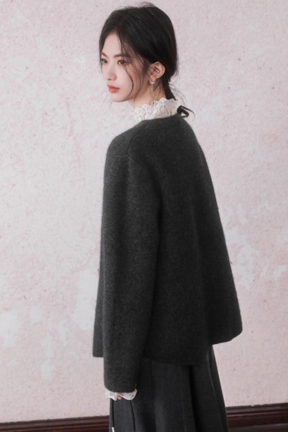 Stone Gray Rabbit Fur Top