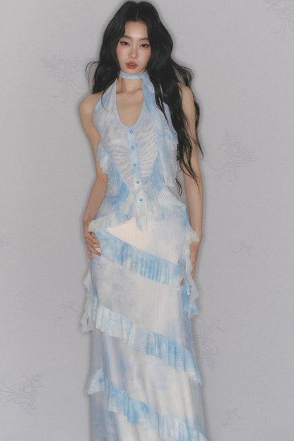 Sea Mint Halter Skirt Set-Up