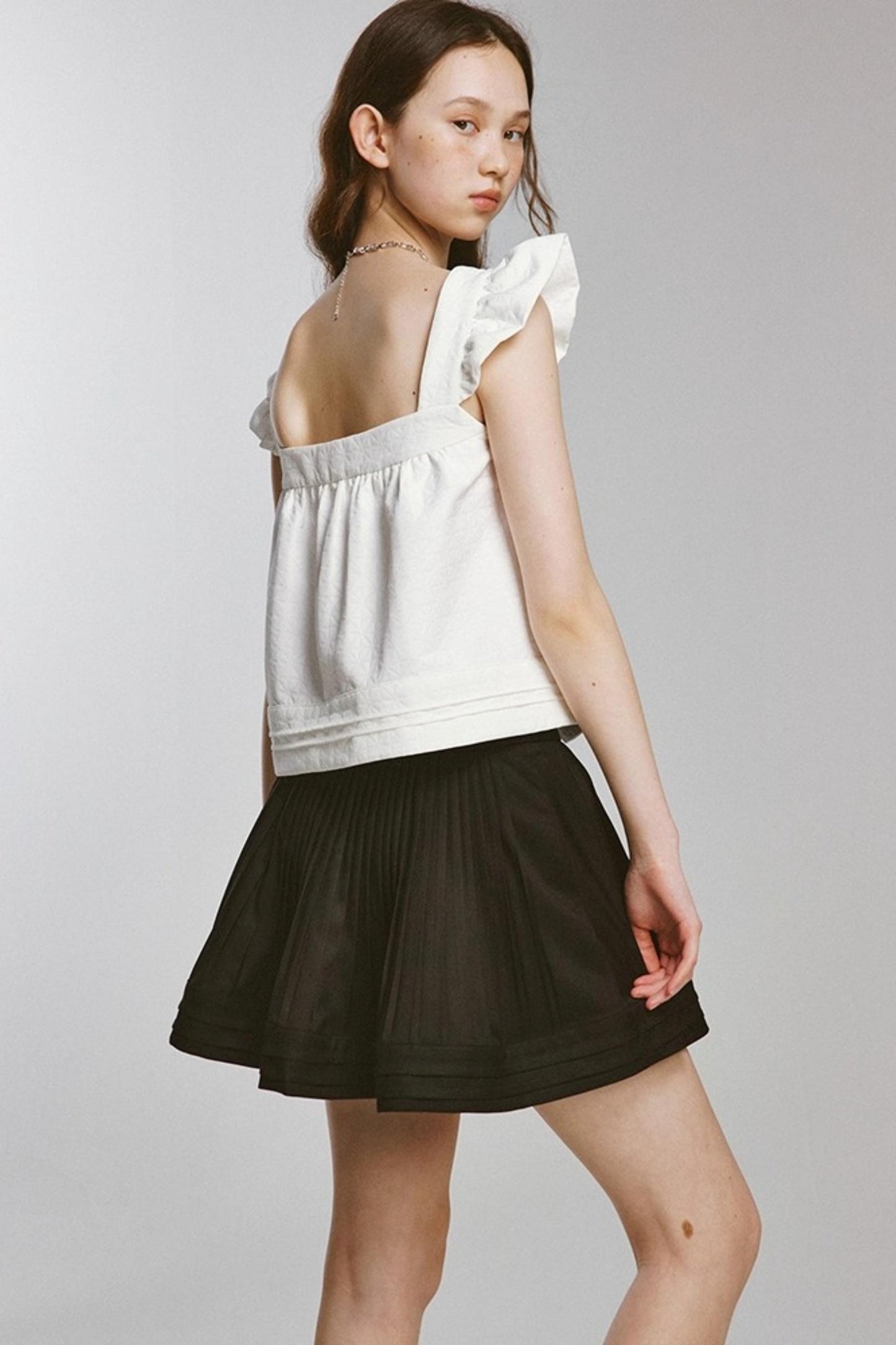 Waist Shape Short Pleated Skirt