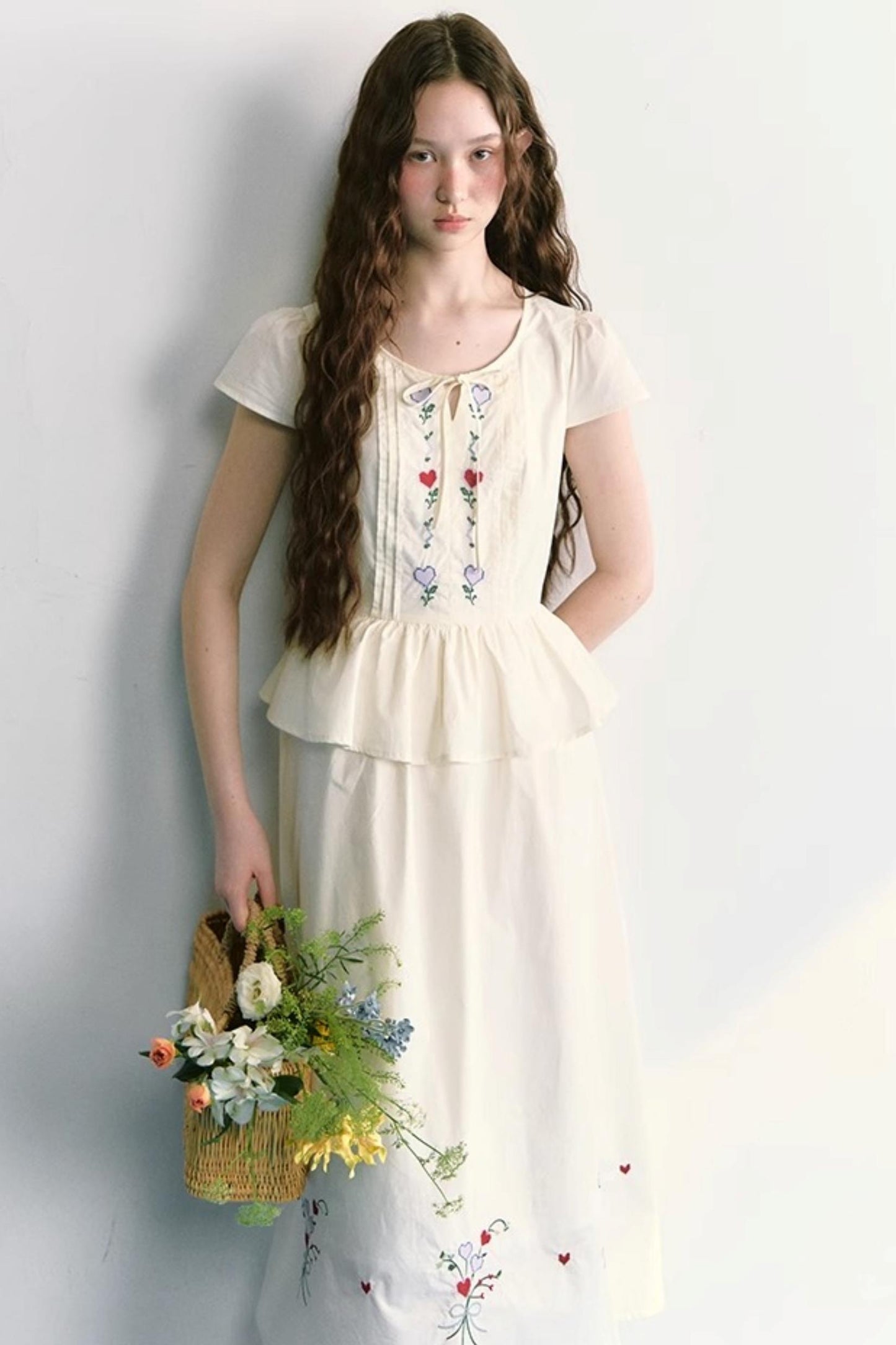 Colorful Embroidered Double-Layer Dress