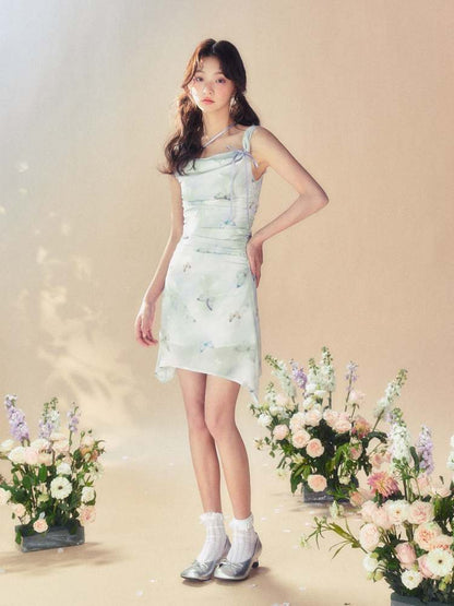 Butterfly Gather Suspender Dress