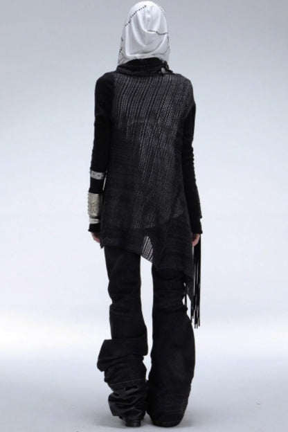 Bohemian Wool Fringed Cardigan