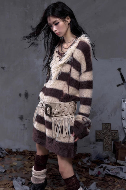 Vintage Punk Fringe Leather Belt