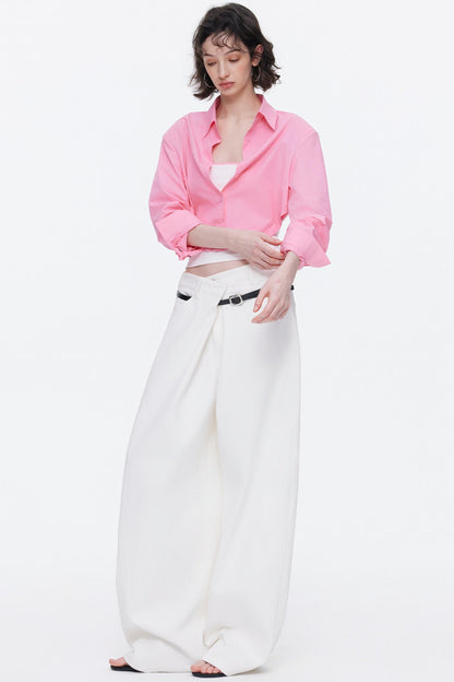 Contrasting Color Oversized Shirt