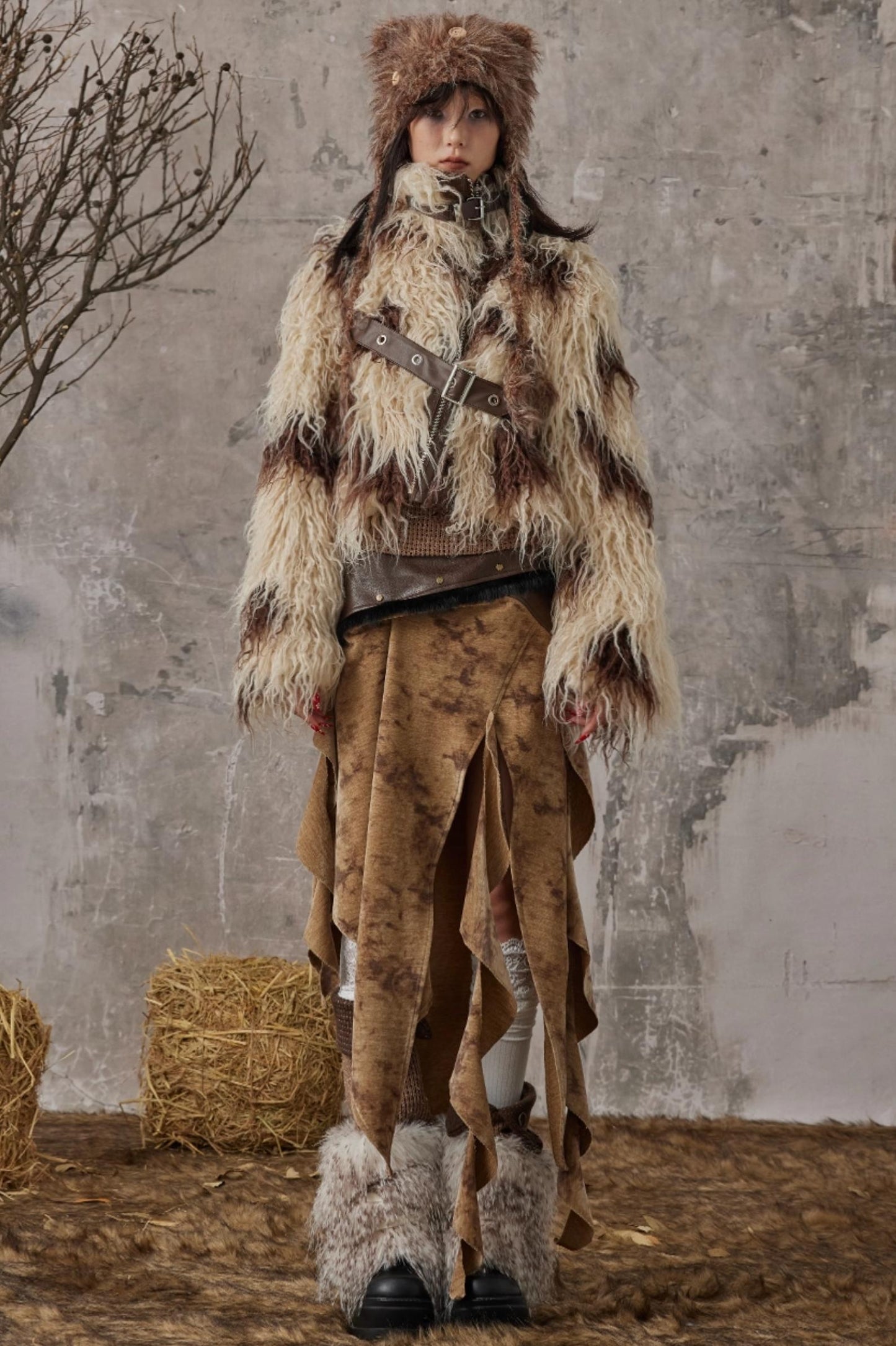 Wandering Style Retro Rivets Skirt