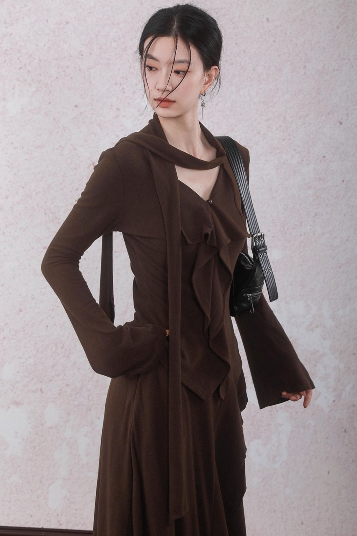 Design Streamer Knitted Top Skirt Set