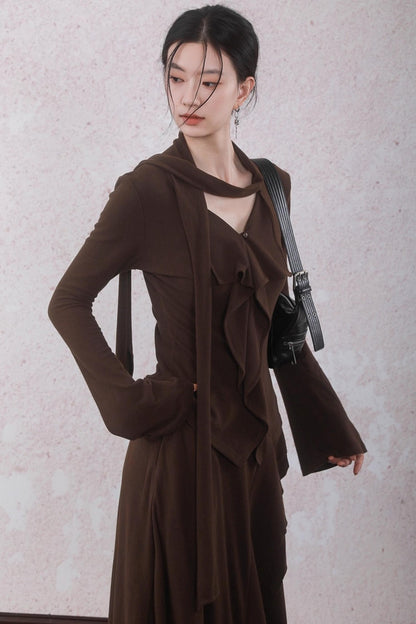 Design Streamer Knitted Top Skirt Set