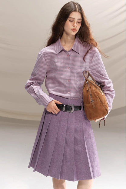 Wool Houndstooth Preppy Suit Skirt Set-Up