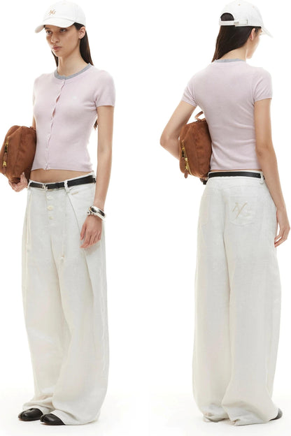 Tencel Linen Wide-Leg Pants