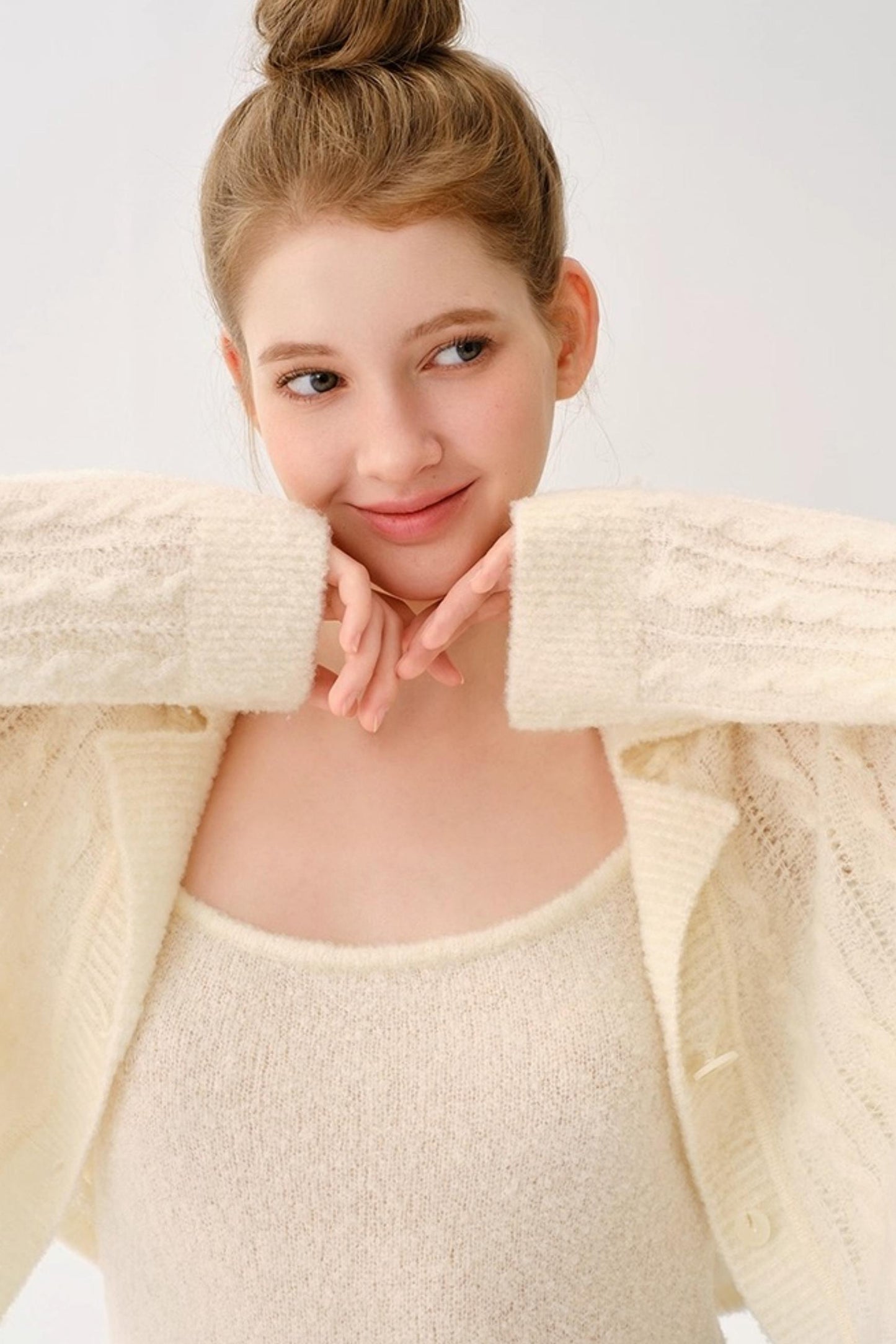 Retro Wool Knitted Cardigan Set-Up