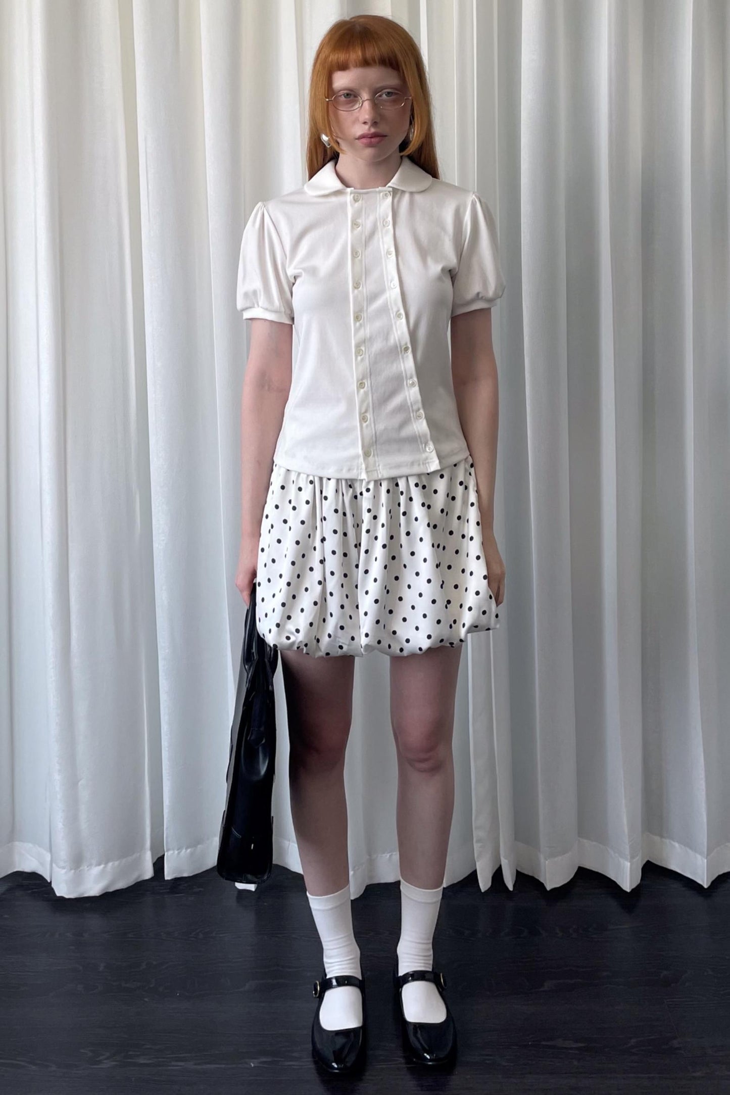 Lantern Sleeve Polo Tee