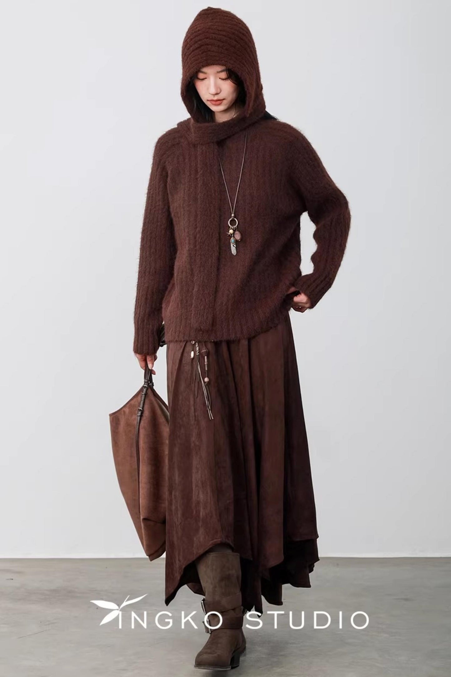 Hollow Cocoa Hood Sweater