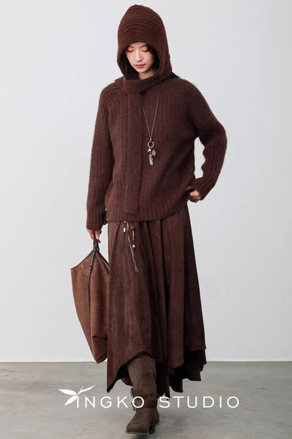 Hollow Cocoa Hood Sweater