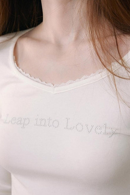 Pearl Rhinestone Wool Top