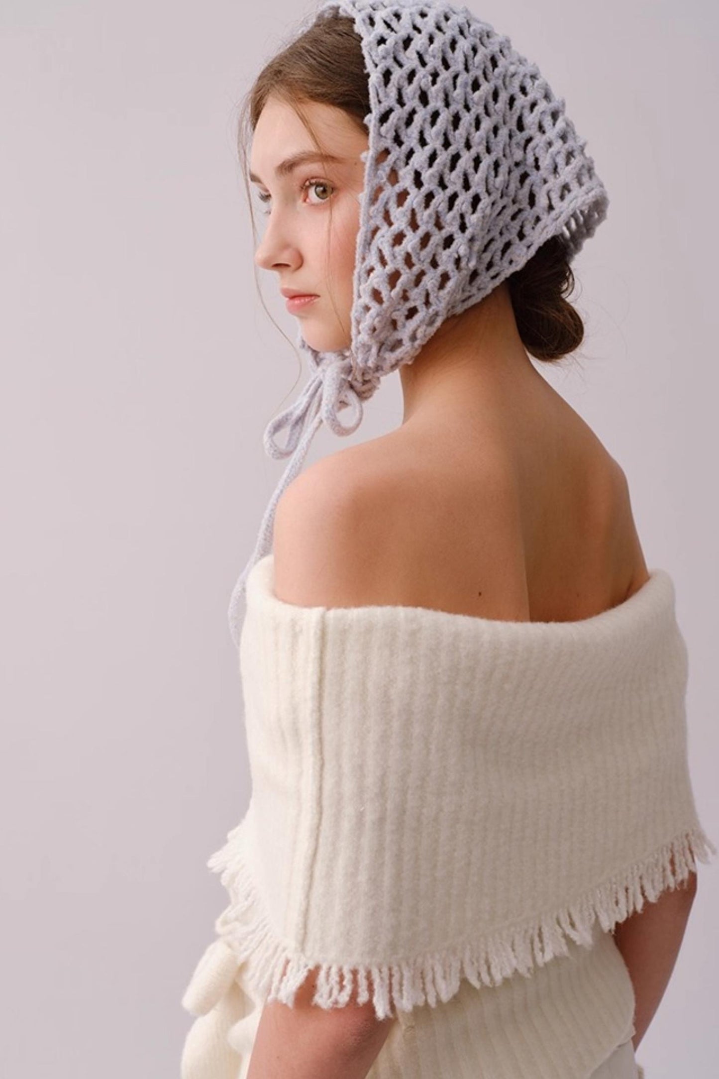 Hand-Crocheted Wool Blend Scarf