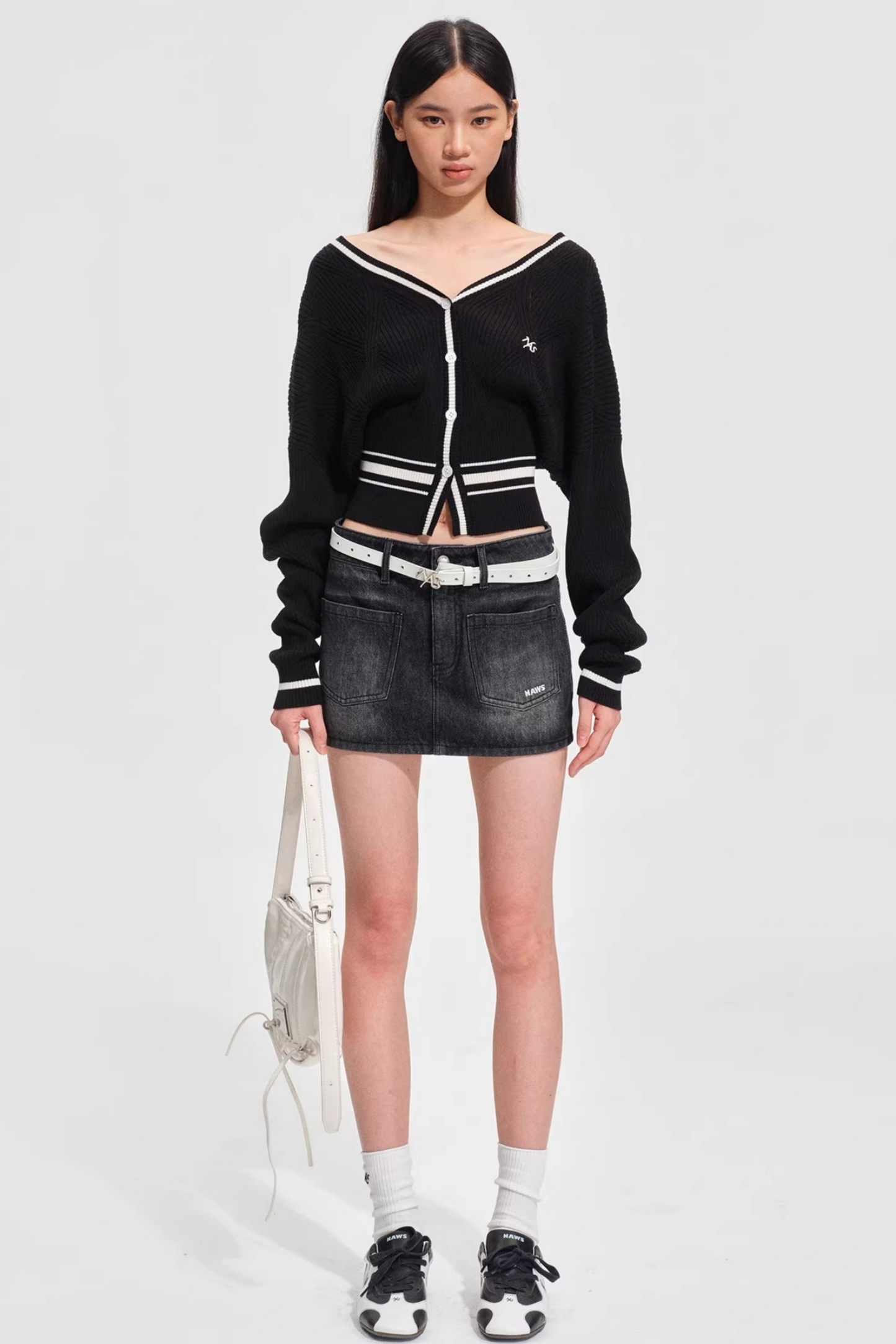 Tencel Wool Striped Cardigan
