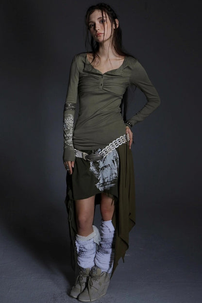 Diamond Loop Long Sleeve Top