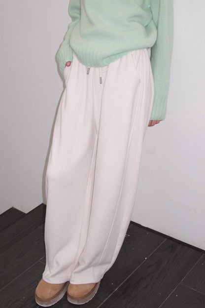 Fleece Mist Elastic Waist Knit Pants