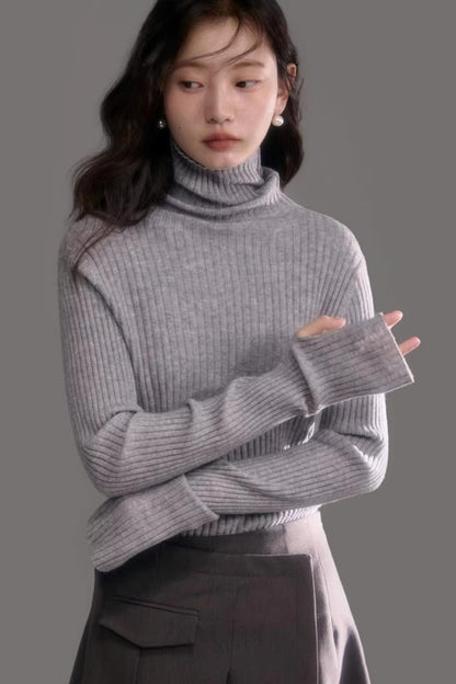 Soft Cloud Ribbed Turtleneck Sweater