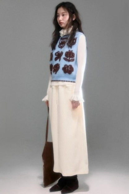 Velvet Jacquard Cardigan Set-Up