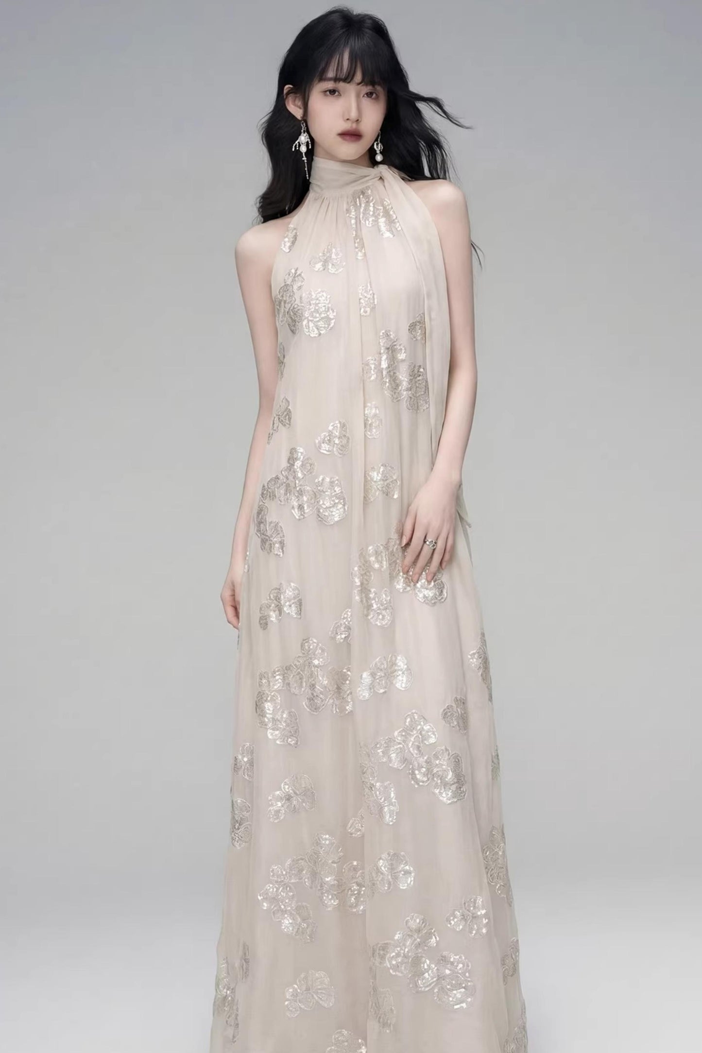 Gilt Shadow Halter Dress