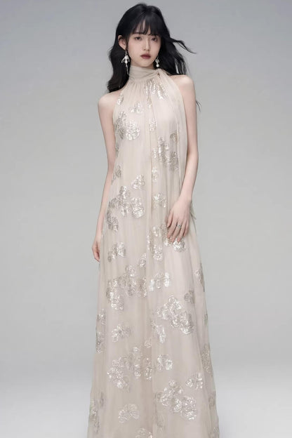 Gilt Shadow Halter Dress