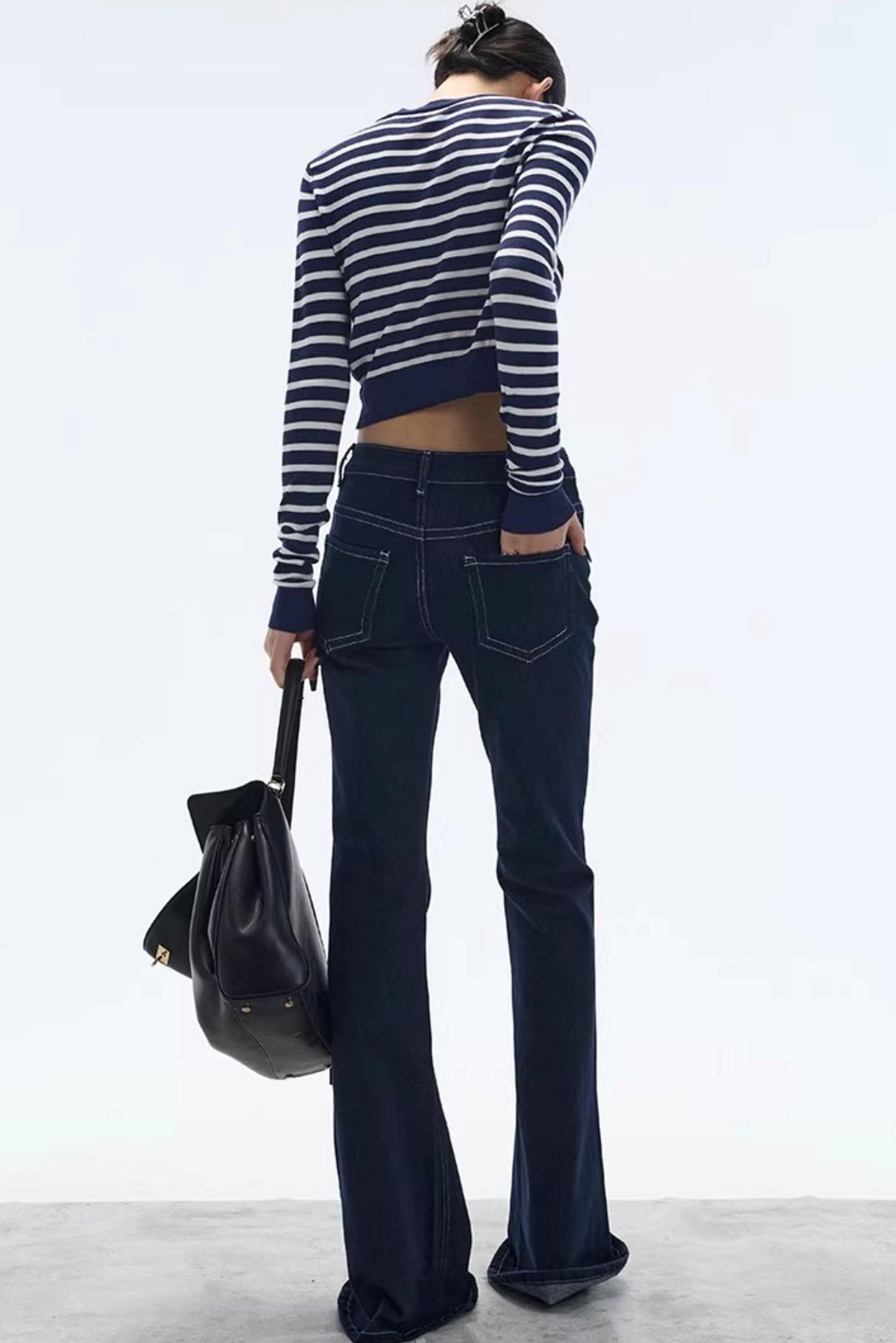 Striped Color-Block Knitted Cardigan